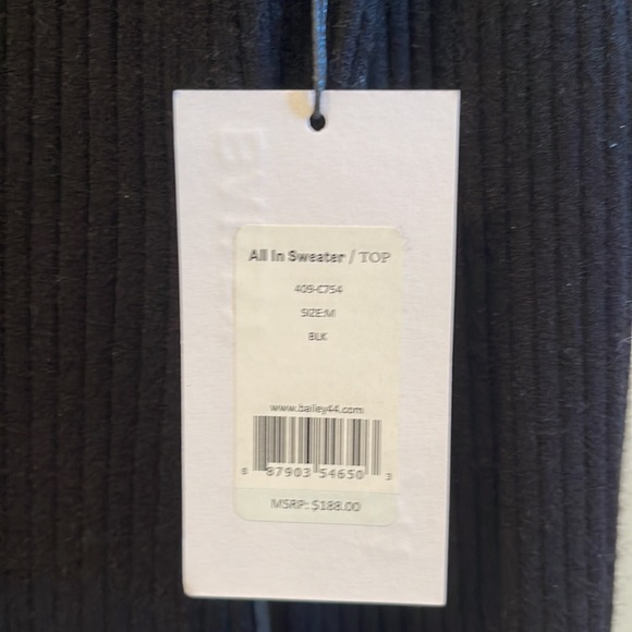 Bailey 44 All In Cross-Front Sweater, BLACK, Size Medium - Picture 4 of 8